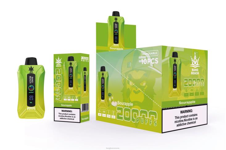 Bang Box România 002DR1 măr acru | Bang Beach 20.000 de pufuri vape ecran inteligent