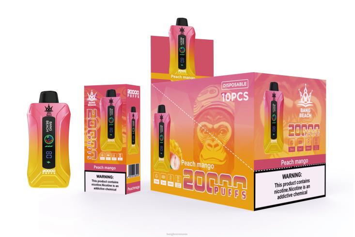Bang Box Vape 002DR2 piersici mango | Bang Beach 20.000 de pufuri vape ecran inteligent