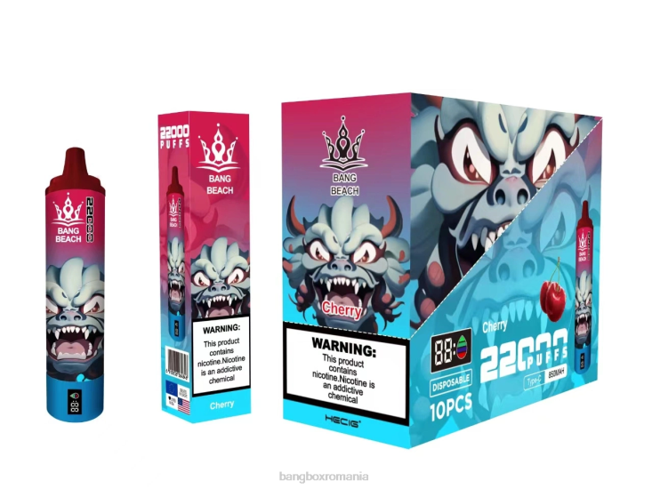 Bang Box Vape 002DR17 cireașă | Bang Beach Ecran inteligent de 22000 puf