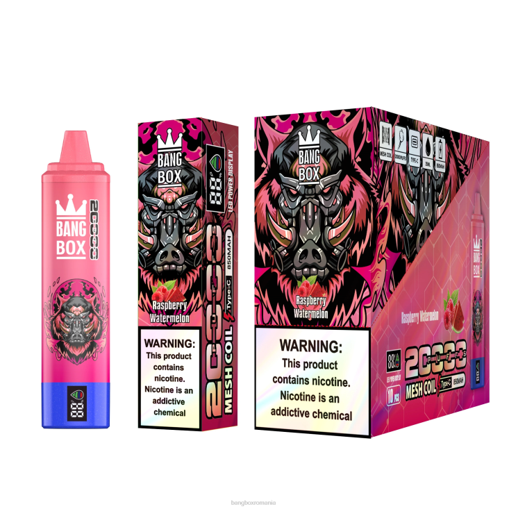 Bang Box Puffs 002DR53 pepene verde zmeura | Bang Box Ecran inteligent de 20000 puf