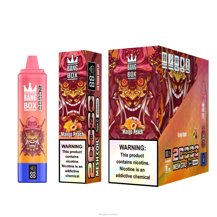 Bang Box Puffs 002DR58 piersic mango | Bang Box Ecran inteligent de 20000 puf