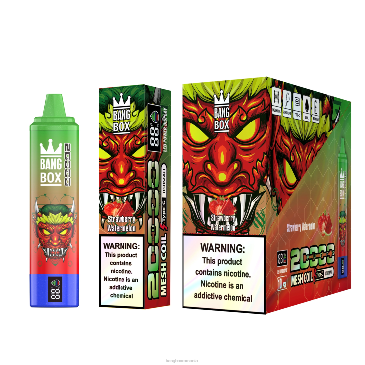Bang Box Vape 002DR52 pepene verde căpșuni | Bang Box Ecran inteligent de 20000 puf
