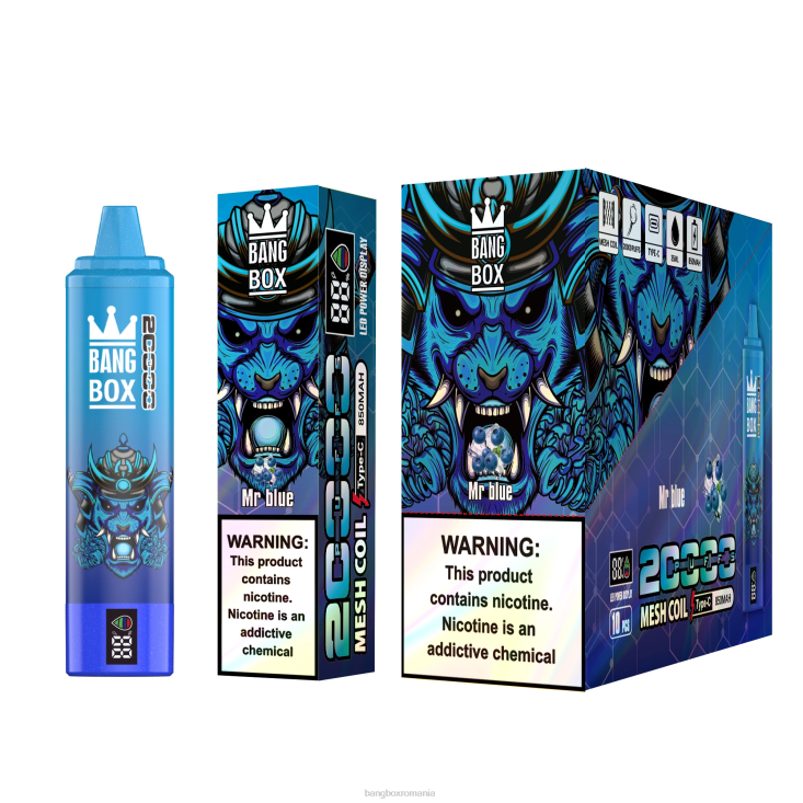 Bang Box Vape Price 002DR60 domnule albastru | Bang Box Ecran inteligent de 20000 puf