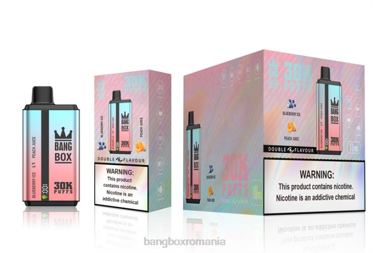 Bang Box Puffs 002DR63 gheață de afine și suc de piersici | Bang Box 30000 de pufuri cu arome duble