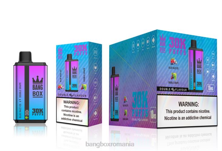 Bang Box Vape 002DR72 gheață blue razz și struguri dublu | Bang Box 30000 de pufuri cu arome duble