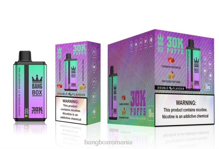 Bang Box Vape Price 002DR70 căpșuni, pepene verde și kiwi guava fructul pasiunii | Bang Box 30000 de pufuri cu arome duble