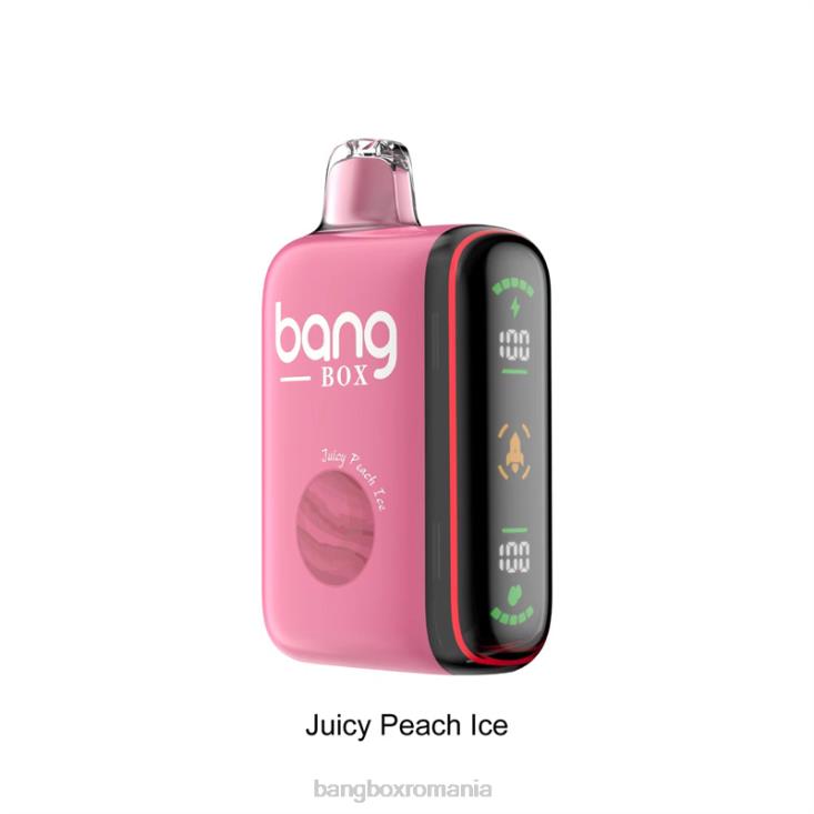 Bang Box Price 002DR29 gheață suculentă de piersici | Bang Box Afișaj inteligent de putere cu 9000-18000 puf