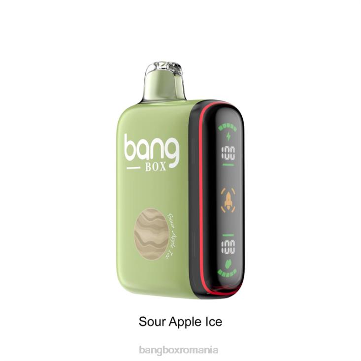 Bang Box Puffs 002DR28 gheață de mere acru | Bang Box Afișaj inteligent de putere cu 9000-18000 puf